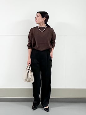 「オンオフ兼用」｜「アイテム（トップス）」を使った、YUGUさん（レディース・150cm）の秋コーディネート