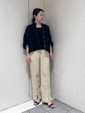 「アイテム（パンツ、イエロー系）」を使った、YUGUさん（レディース・150cm）の夏コーディネート