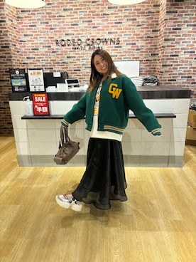 「RODEO CROWNS WIDE BOWL（ロデオクラウンズワイドボウル）のアイテム（ジャケット/アウター）」を使った、カンナさん（レディース・154cm）の冬コーディネート
