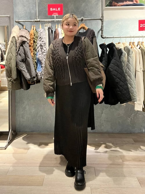 セール】3.5ゲージキルトコンビZIPカーディガン 590724（カーディガン