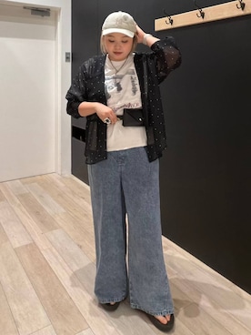 「LEPSIM（レプシィム）のイージーデニムパンツ　630150【KKfashion紹介アイテム】（デニムパンツ、ブルー系）」を使った、ria0079さん（レディース）の夏コーディネート