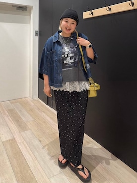 「LEPSIM（レプシィム）の裾アソートレイヤード2　582455（Tシャツ/カットソー、ホワイト系）」を使った、ria0079さん（レディース）の夏コーディネート