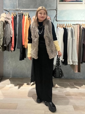 「アイテム（ベスト）」を使った、ria0079さん（レディース・163cm・20代）の冬コーディネート