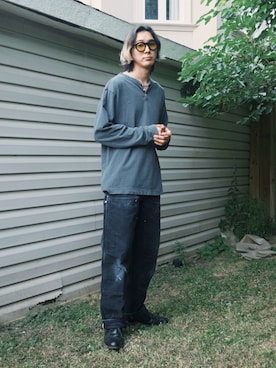 「Levi's（リーバイス）のアイテム（Tシャツ/カットソー）」を使った、ysk_archiveさん（メンズ・170cm）の夏コーディネート
