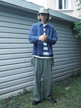 「アイテム（カバーオール）」を使った、yusuke_ootdさん（メンズ・170cm）の夏コーディネート