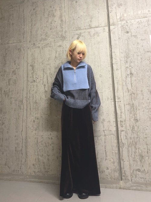 セール】レイヤードハーフZIPニット（ニット/セーター）｜KBF