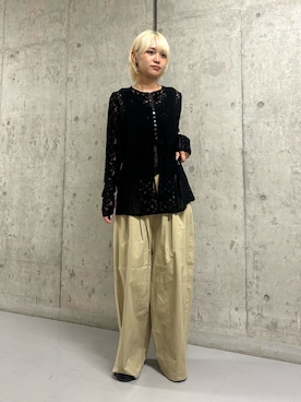 「KBF（ケイビーエフ）のアイテム（カーディガン/ボレロ）」を使った、リロさん（レディース・161cm）の夏コーディネート