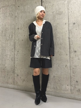 「KBF（ケイビーエフ）のアイテム（ジャケット/アウター）」を使った、リロさん（レディース・161cm）の秋コーディネート