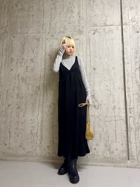 「KBF（ケイビーエフ）のアイテム（ショルダーバッグ）」を使った、リロさん（レディース・161cm）の秋コーディネート