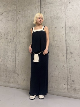 「アイテム（セットアップ）」を使った、リロさん（レディース・161cm）の春コーディネート