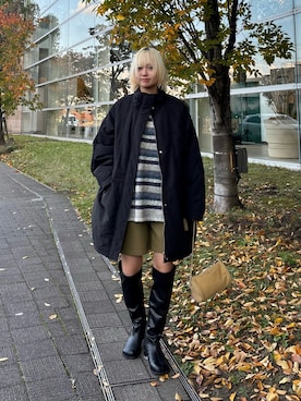 「アイテム（ダウンジャケット/コート）」を使った、リロさん（レディース・161cm・20代）の秋コーディネート