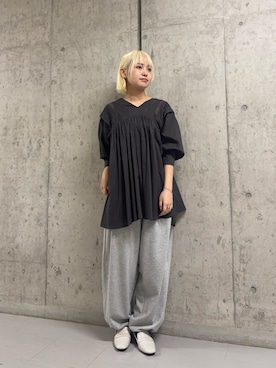 「KBF（ケイビーエフ）の2WAYレースドッキングミニワンピース（ワンピース、グレー系）」を使った、リロさん（レディース・161cm）の春コーディネート