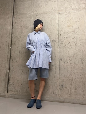 「KBF（ケイビーエフ）のリブニットビーニー（ニットキャップ/ビーニー、グレー系）」を使った、リロさん（レディース・161cm）の冬コーディネート