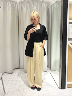 「KBF（ケイビーエフ）のアイテム（ジャケット/アウター）」を使った、リロさん（レディース・161cm）の夏コーディネート