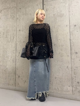 「KBF（ケイビーエフ）のアイテム」を使った、リロさん（レディース・161cm）の春コーディネート