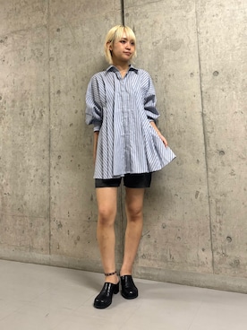 「アイテム（チュニック）」を使った、リロさん（レディース・161cm）の夏コーディネート