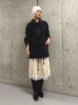 「KBF（ケイビーエフ）のアイテム（ジャケット/アウター）」を使った、リロさん（レディース・161cm）の秋コーディネート