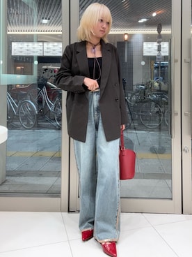 「SENSE OF PLACE by URBAN RESEARCH（センスオブプレイスバイアーバンリサーチ）のアイテム（テーラードジャケット）」を使った、リロさん（レディース・161cm）の秋コーディネート