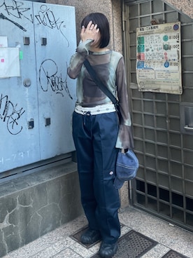 「アイテム（チューブトップ）」を使った、ayaさん（レディース・160cm）の夏コーディネート