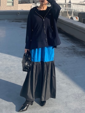「アイテム（パーカー）」を使った、ayaさん（レディース・160cm）の秋コーディネート
