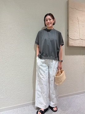 「かぐれ（カグレ）のERICKA NICOLAS BEGAY　PLAIN DESIGN NECKLACE 70（ネックレス、シルバー系）」を使った、rikaさん（レディース・161cm）の夏コーディネート