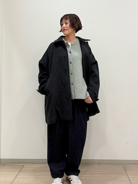 「アイテム（ステンカラーコート）」を使った、rikaさん（レディース・161cm）の冬コーディネート