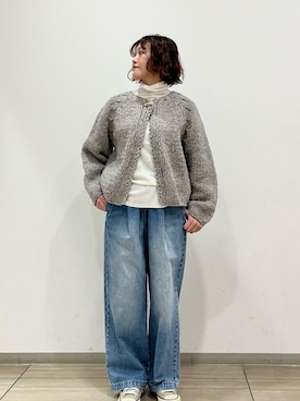 「アイテム（カーディガン/ボレロ）」を使った、rikaさん（レディース・161cm）の秋コーディネート