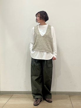 「かぐれ（カグレ）のユーティリティーイージーパンツ（その他パンツ）」を使った、rikaさん（レディース・161cm）の秋コーディネート