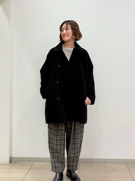 「アイテム（ピーコート）」を使った、rikaさん（レディース・161cm）の冬コーディネート