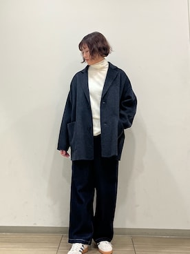 「かぐれ（カグレ）のウールハイゲージタートルネック（ニット/セーター）」を使った、rikaさん（レディース・161cm）の秋コーディネート