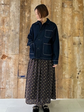 「アイテム（カバーオール）」を使った、rikaさん（レディース・161cm）の秋コーディネート
