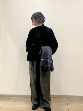 「アイテム（ノーカラージャケット）」を使った、rikaさん（レディース・161cm）の秋コーディネート