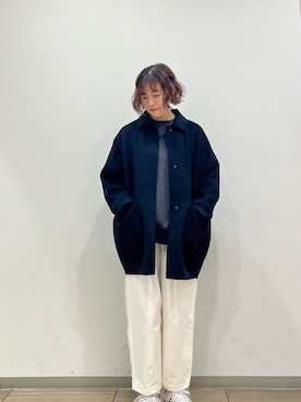 「アイテム（テーラードジャケット、ブラック系）」を使った、rikaさん（レディース・161cm）の秋コーディネート