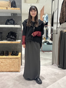「アイテム（キーホルダー）」を使った、かとちゃんさん（レディース・154cm）の秋コーディネート