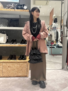 「アイテム（アクセサリー）」を使った、かとちゃんさん（レディース・154cm・30代）の秋コーディネート