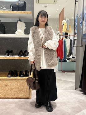 「アイテム（マタニティウェア/グッズ）」を使った、かとちゃんさん（レディース・154cm）の秋コーディネート