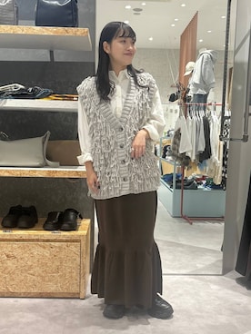 「アイテム（ローファー）」を使った、かとちゃんさん（レディース・154cm・30代）の秋コーディネート