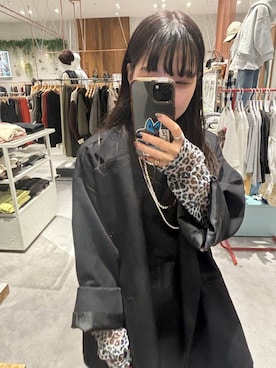 「LEPSIM（レプシィム）のストレッチサテンスカート　497324（スカート）」を使った、かとちゃんさん（レディース・154cm）の秋コーディネート