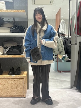 「アイテム（デニムジャケット）」を使った、かとちゃんさん（レディース・154cm・30代）の秋コーディネート