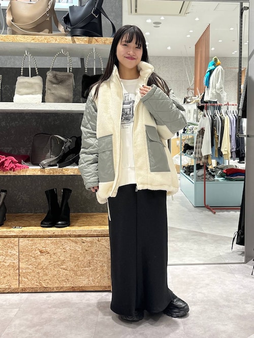 ストレッチサテンスカート　497324