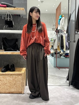 「アイテム（ローファー）」を使った、かとちゃんさん（レディース・154cm・30代）の秋コーディネート