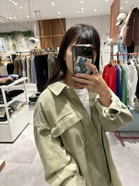 「LEPSIM（レプシィム）のストレッチサテンスカート　497324（スカート）」を使った、かとちゃんさん（レディース・154cm）の秋コーディネート