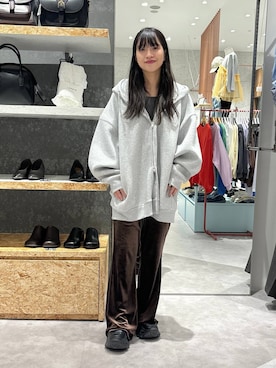 「アイテム（ローファー）」を使った、かとちゃんさん（レディース・154cm・30代）の秋コーディネート