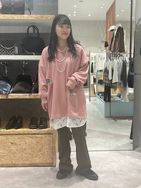「アイテム（チュニック）」を使った、かとちゃんさん（レディース・154cm・20代）の秋コーディネート