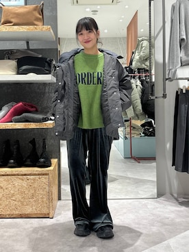 「アイテム（ローファー）」を使った、かとちゃんさん（レディース・154cm・30代）の冬コーディネート