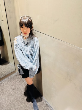 「ANAP GｉRL（アナップガール）のアイテム（トップス、グレー系）」を使った、yurimari1118さん（キッズ・140cm）の春コーディネート