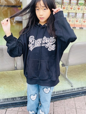 「アイテム（パーカー）」を使った、yurimari1118さん（キッズ・140cm）の秋コーディネート