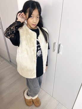 「アイテム（デニムパンツ）」を使った、yurimari1118さん（キッズ・131cm・10代）の秋コーディネート