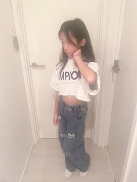 「アイテム（パーカー）」を使った、yurimari1118さん（キッズ・140cm）の秋コーディネート