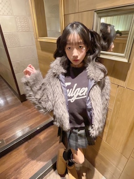 「アイテム（ジャケット/アウター、グレー系）」を使った、yurimari1118さん（キッズ・131cm）の冬コーディネート